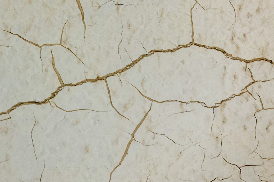 ひび割れが生じている